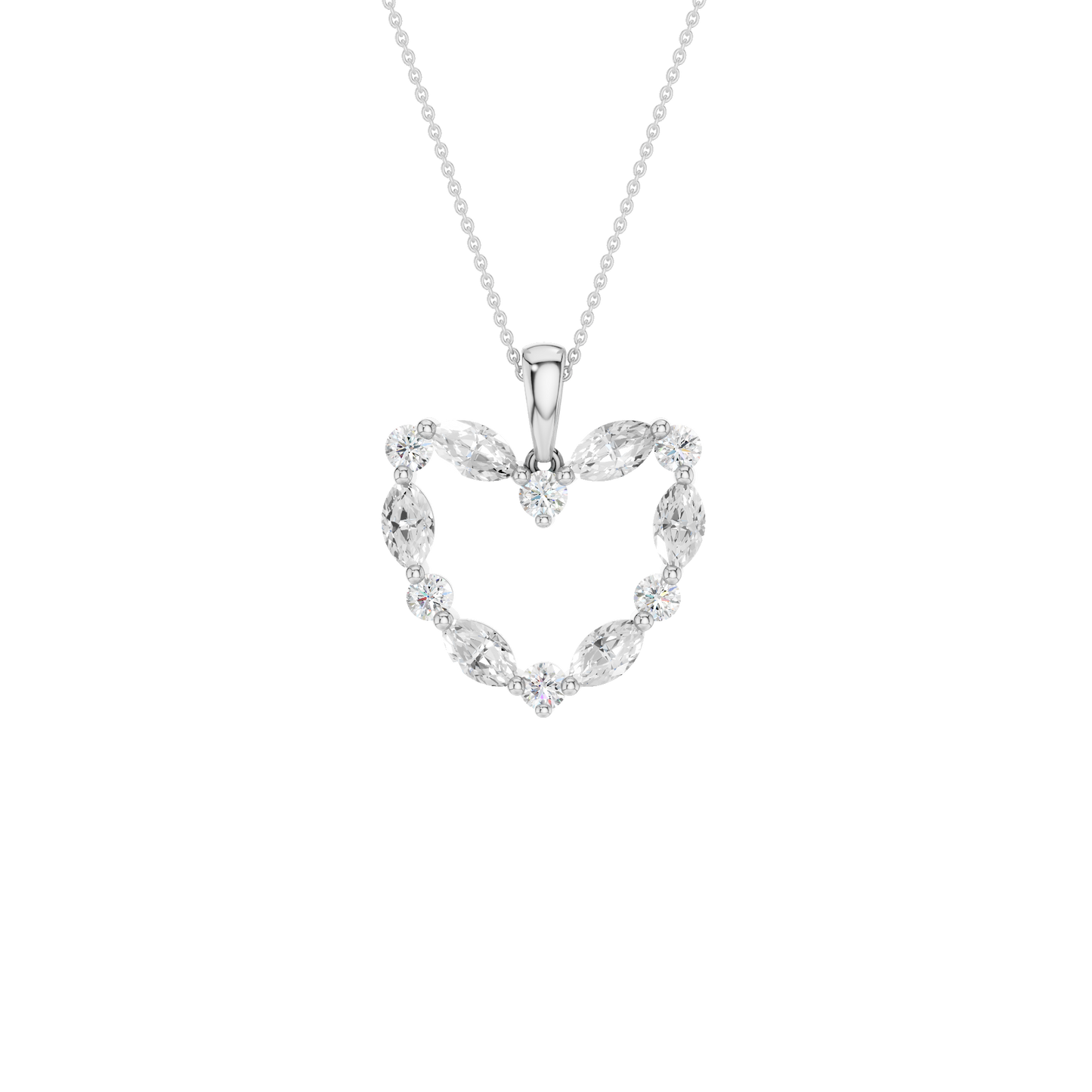 0.75ct Round & Marquise Certified Lab Diamond Pendant