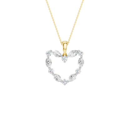 0.75ct Round & Marquise Certified Lab Diamond Pendant