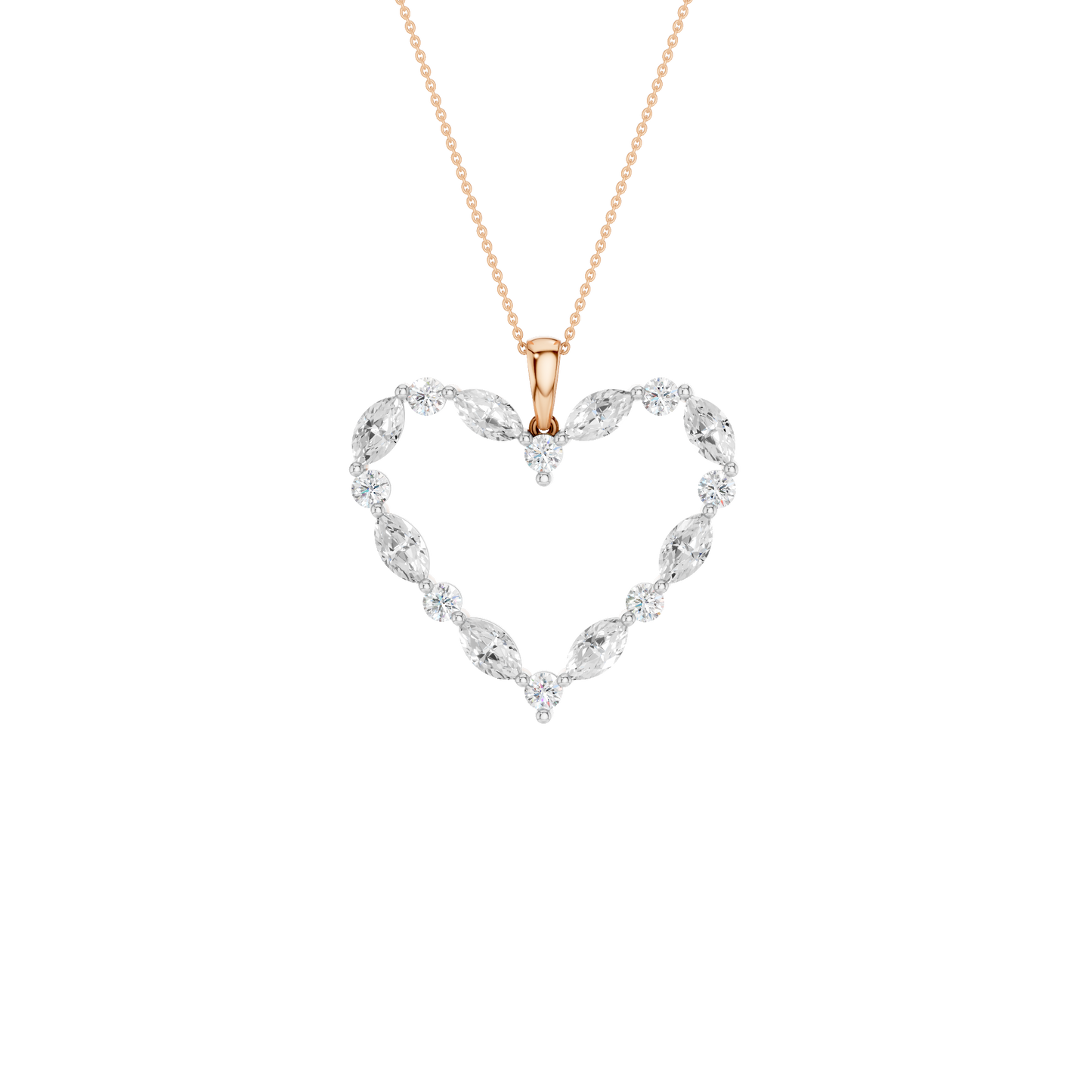 1.50ct Round & Marquise Certified Lab Diamond Pendant