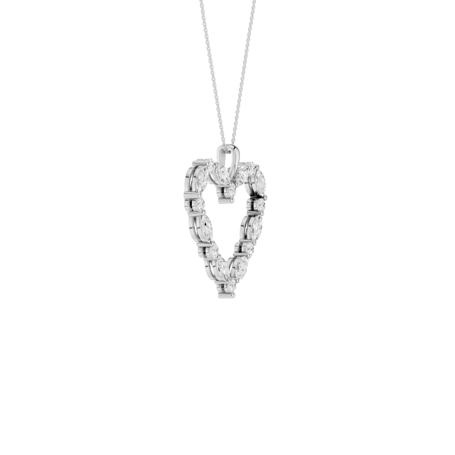 1.50ct Round & Marquise Certified Lab Diamond Pendant