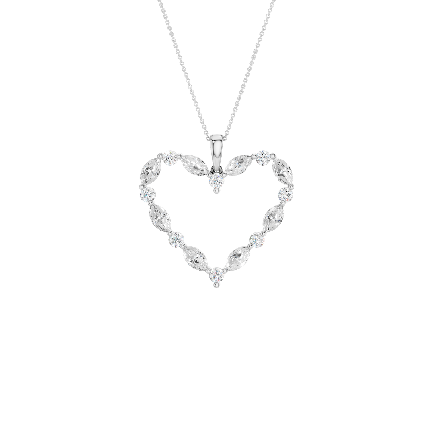 1.50ct Round & Marquise Certified Lab Diamond Pendant