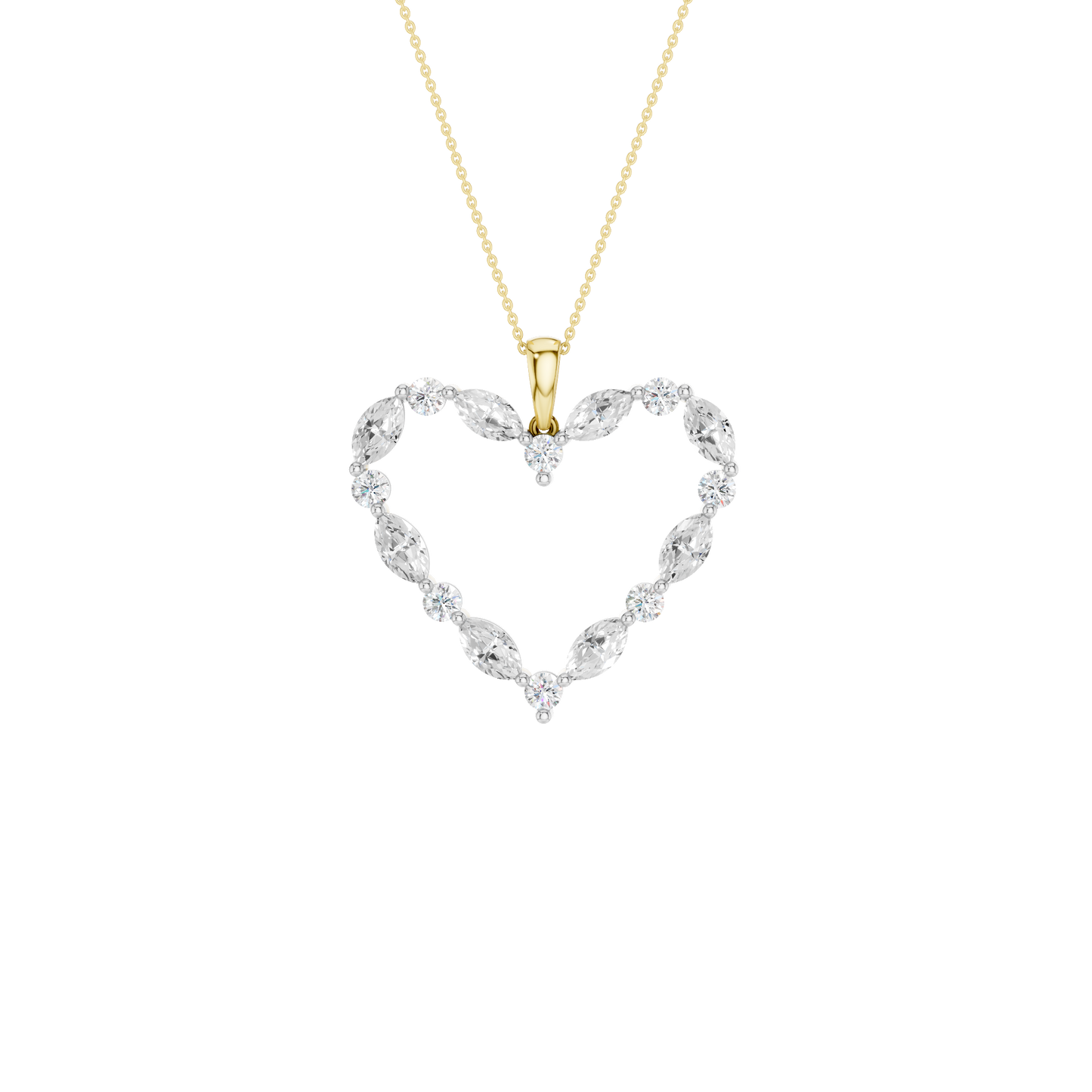 1.50ct Round & Marquise Certified Lab Diamond Pendant