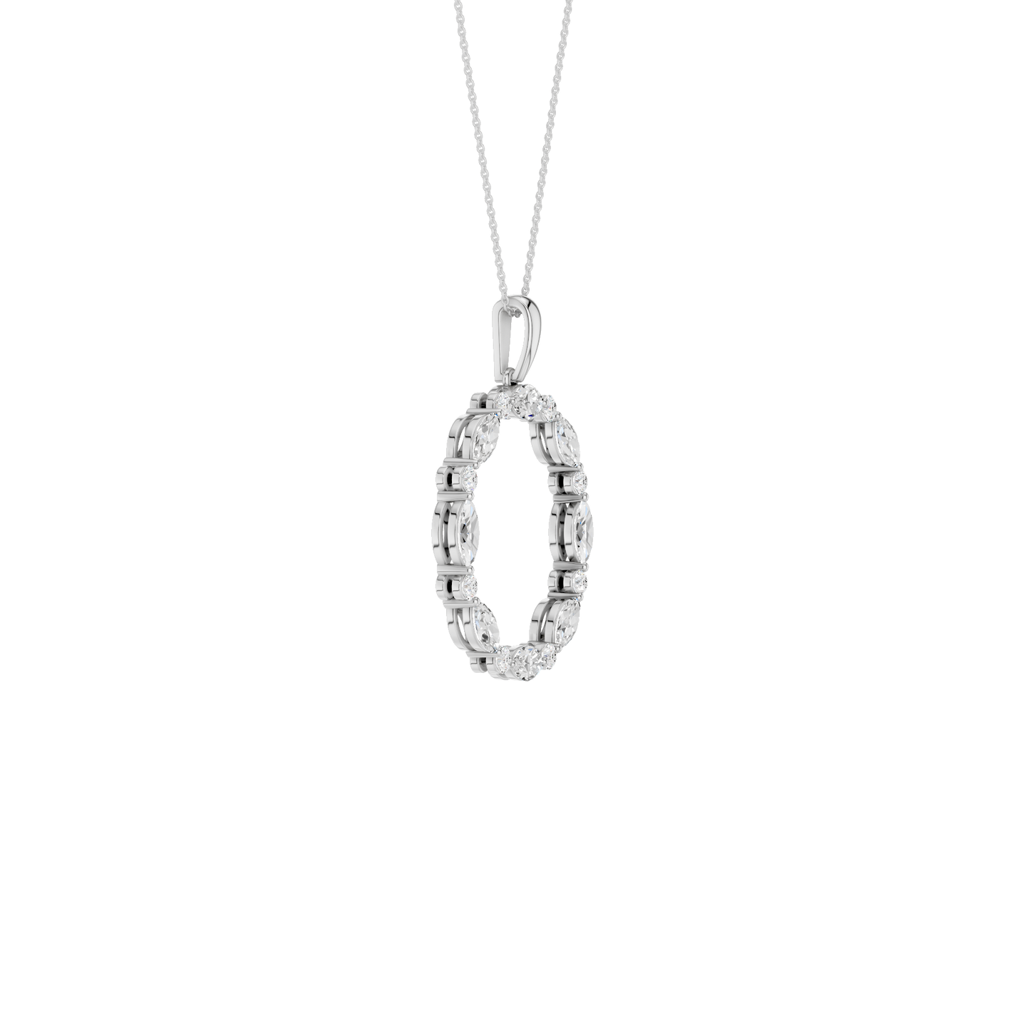 1.25ct Round & Marquise Certified Lab Diamond Pendant