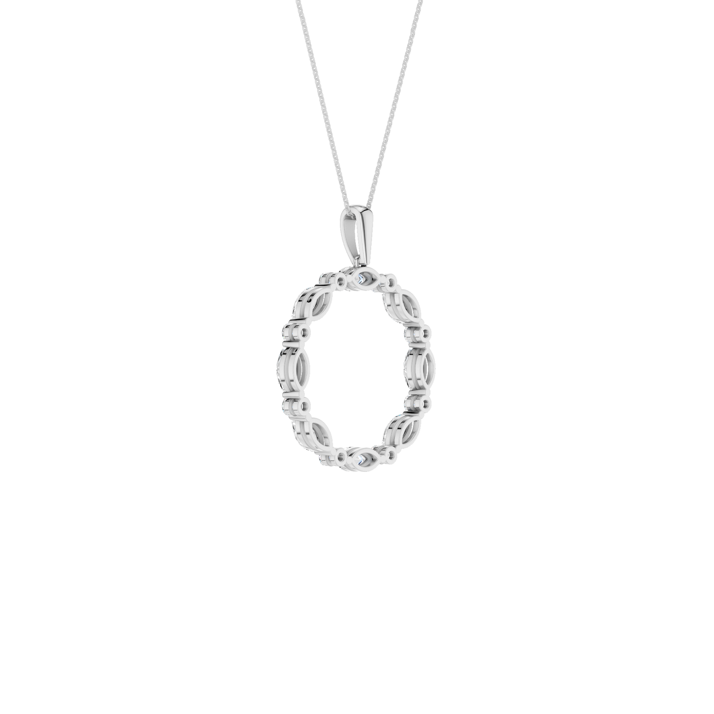 1.25ct Round & Marquise Certified Lab Diamond Pendant