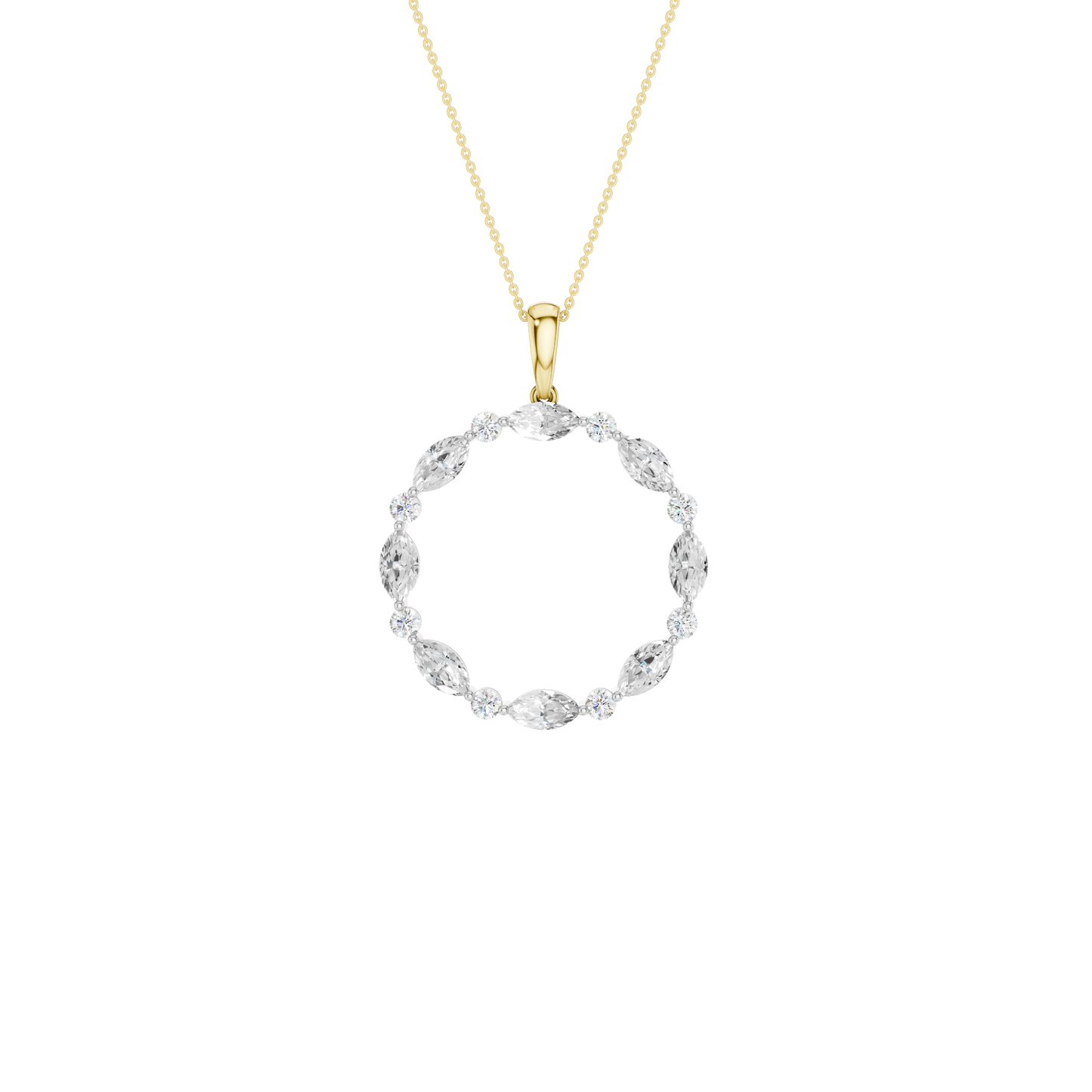 1.25ct Round & Marquise Certified Lab Diamond Pendant