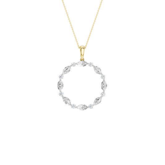1.25ct Round & Marquise Certified Lab Diamond Pendant