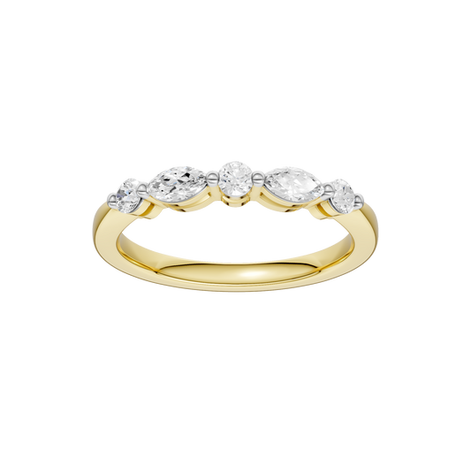 0.33ct Round & Marquise Certified Lab Diamond Ring