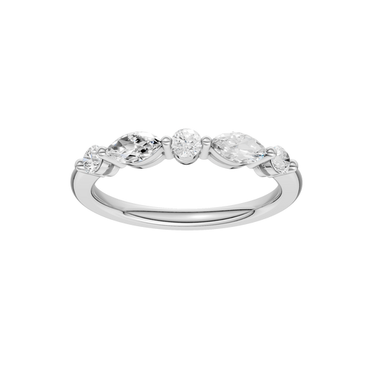 0.50ct Round & Marquise Certified Lab Diamond Ring