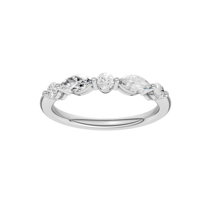 0.50ct Round & Marquise Certified Lab Diamond Ring