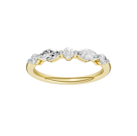 0.50ct Round & Marquise Certified Lab Diamond Ring