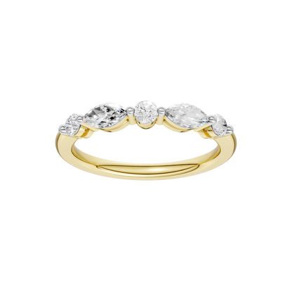 0.50ct Round & Marquise Certified Lab Diamond Ring