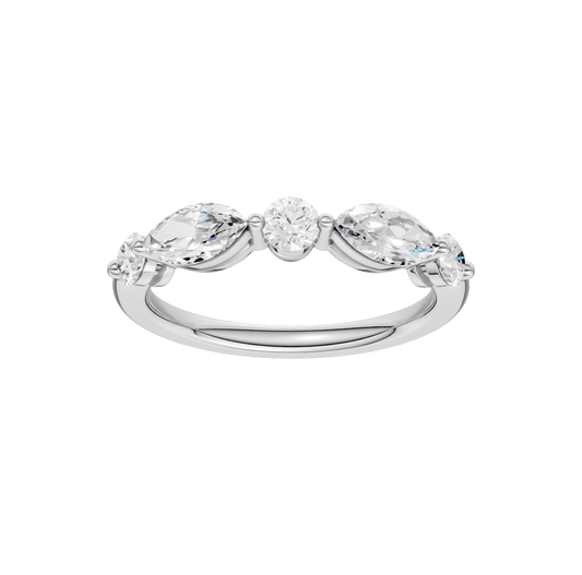 1.00ct Round & Marquise Certified Lab Diamond Ring