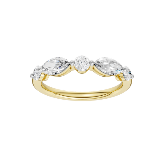 1.00ct Round & Marquise Certified Lab Diamond Ring