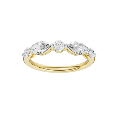 1.00ct Round & Marquise Certified Lab Diamond Ring