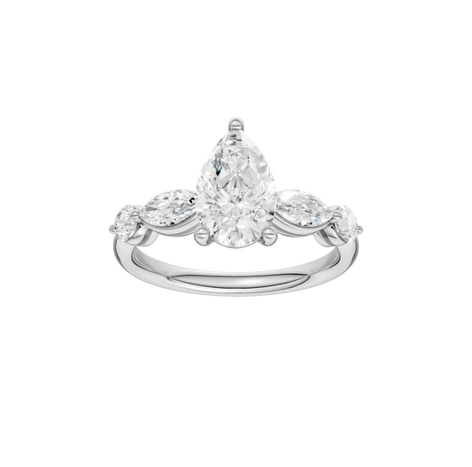 2.10ct Pear Certified Lab Diamond Ring