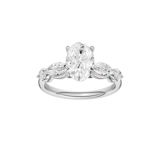 2.10ct Oval Certified Lab Diamond Ring