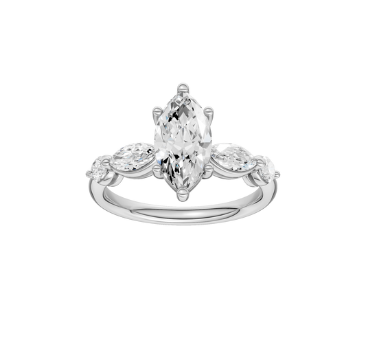 2.10ct Marquise Certified Lab Diamond Ring