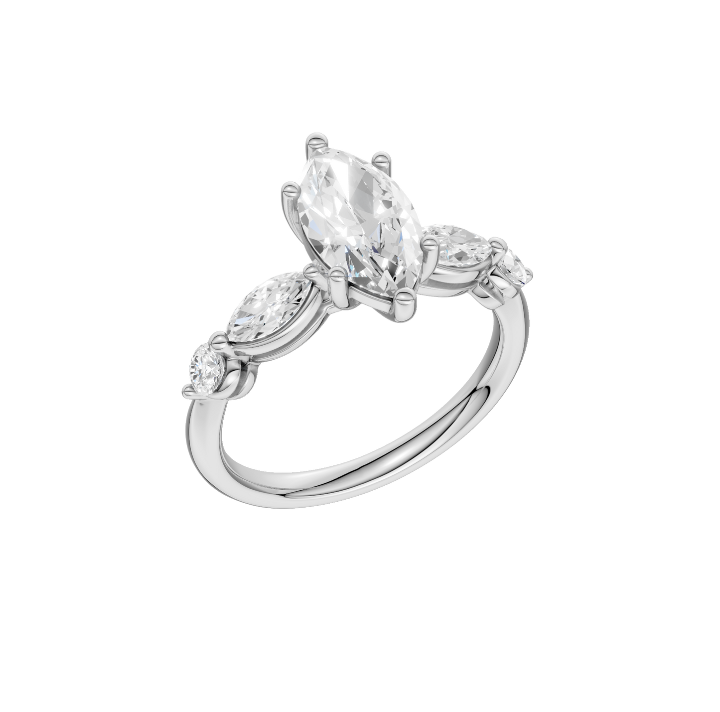 2.10ct Marquise Certified Lab Diamond Ring