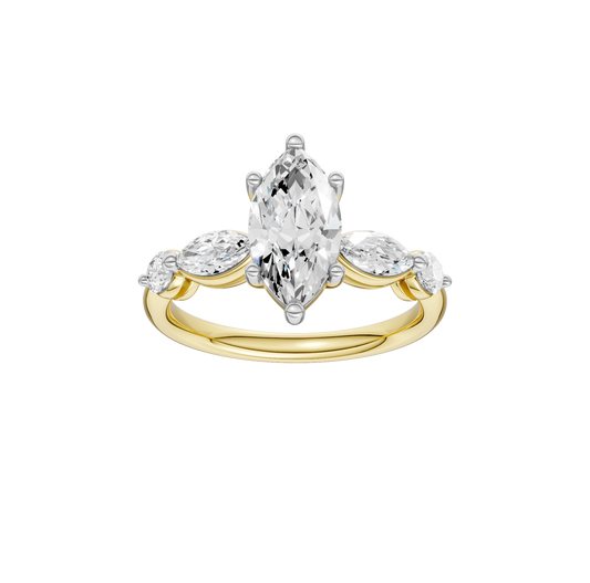2.10ct Marquise Certified Lab Diamond Ring