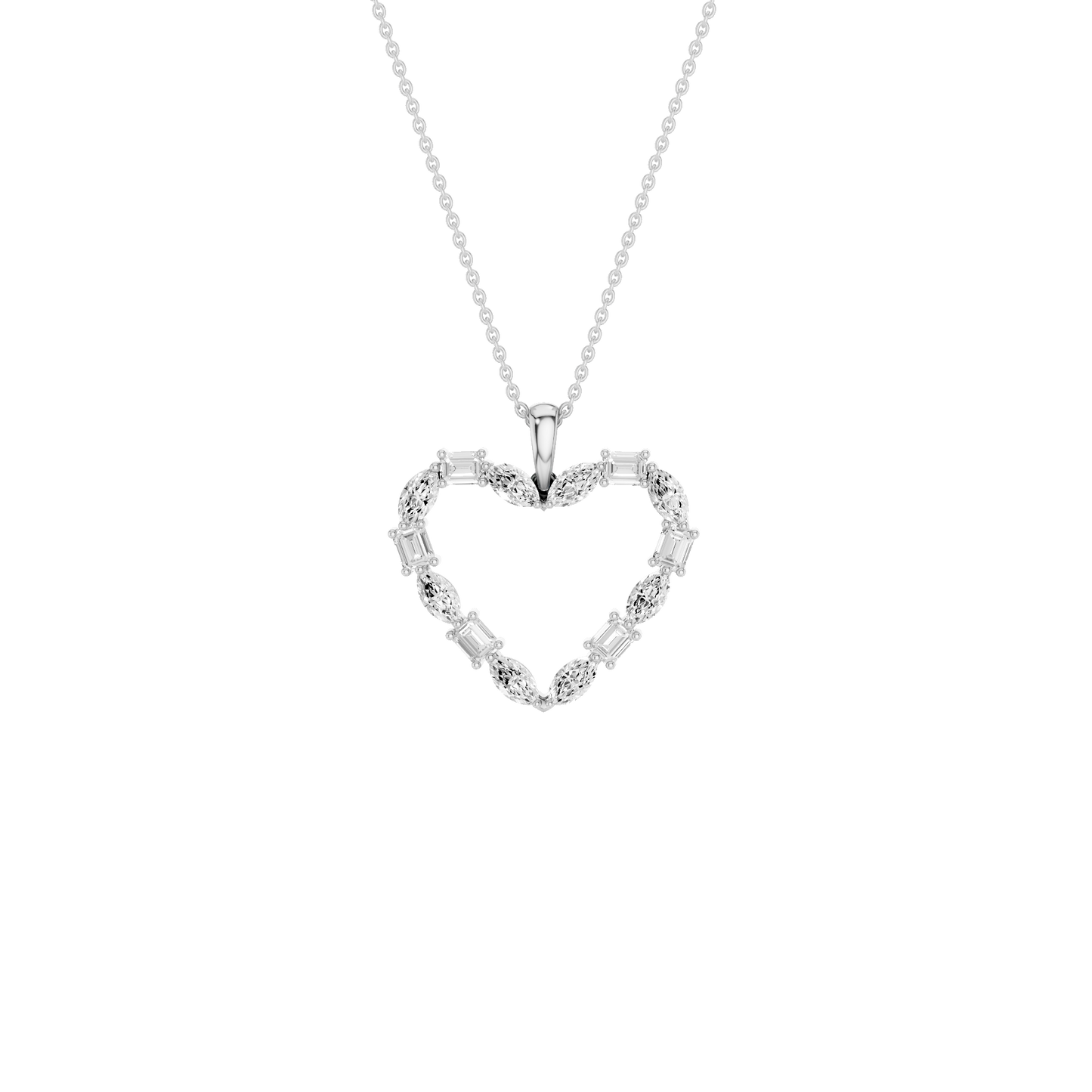 1.40ct Emerald & Marquise Certified Lab Diamond Pendant