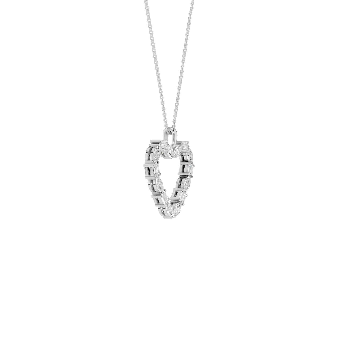 1.40ct Emerald & Marquise Certified Lab Diamond Pendant