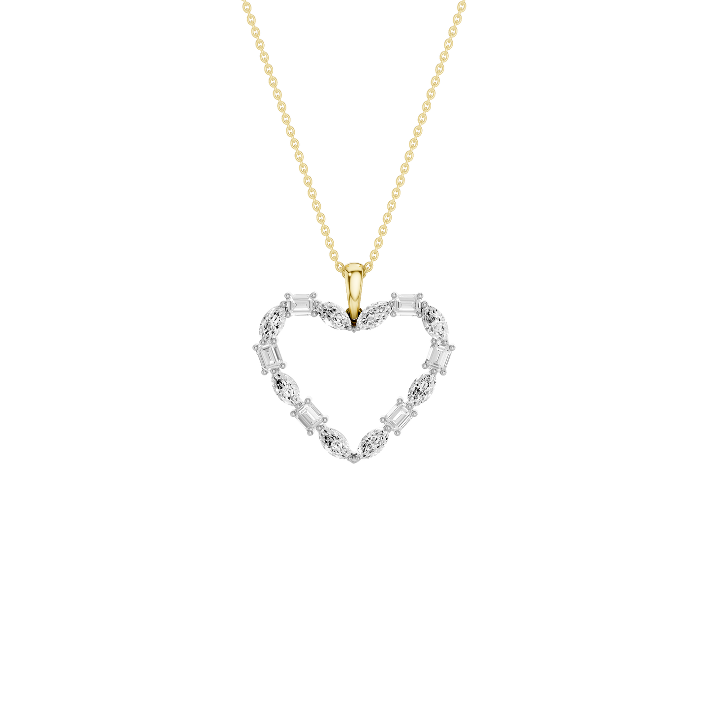 1.40ct Emerald & Marquise Certified Lab Diamond Pendant