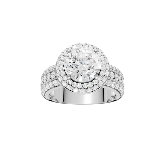 3.50ct Round Certified Lab Diamond Ring