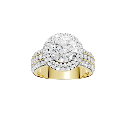 3.50ct Round Certified Lab Diamond Ring