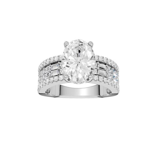 4.00ct Oval Certified Lab Diamond Ring