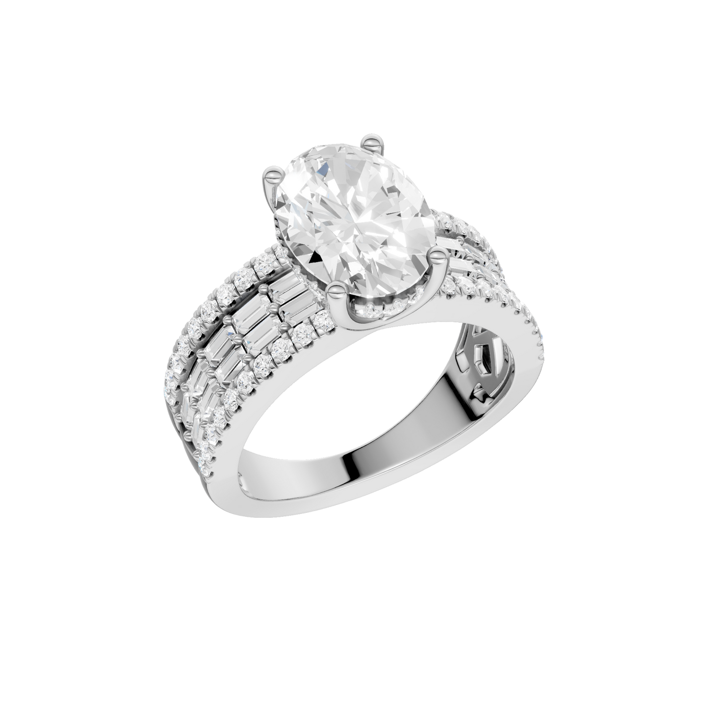 4.00ct Oval Certified Lab Diamond Ring