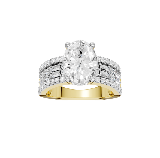 4.00ct Oval Certified Lab Diamond Ring