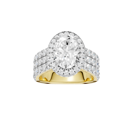 5.00ct Oval Certified Lab Diamond Ring