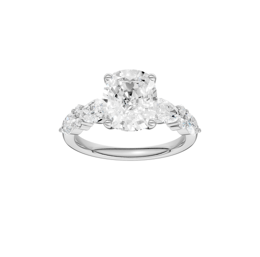 2.75ct Elongated Cushion Certified Lab Diamond Ring