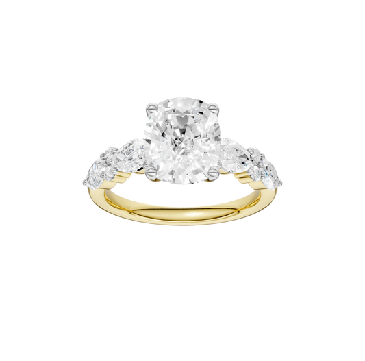2.75ct Elongated Cushion Certified Lab Diamond Ring