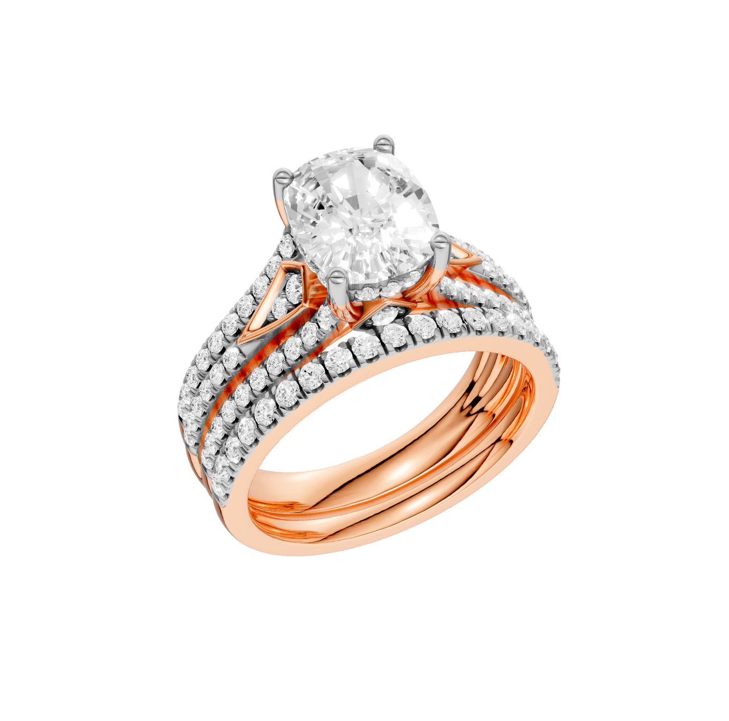 2.75ct Elongated Cushion Certified Lab Diamond Ring