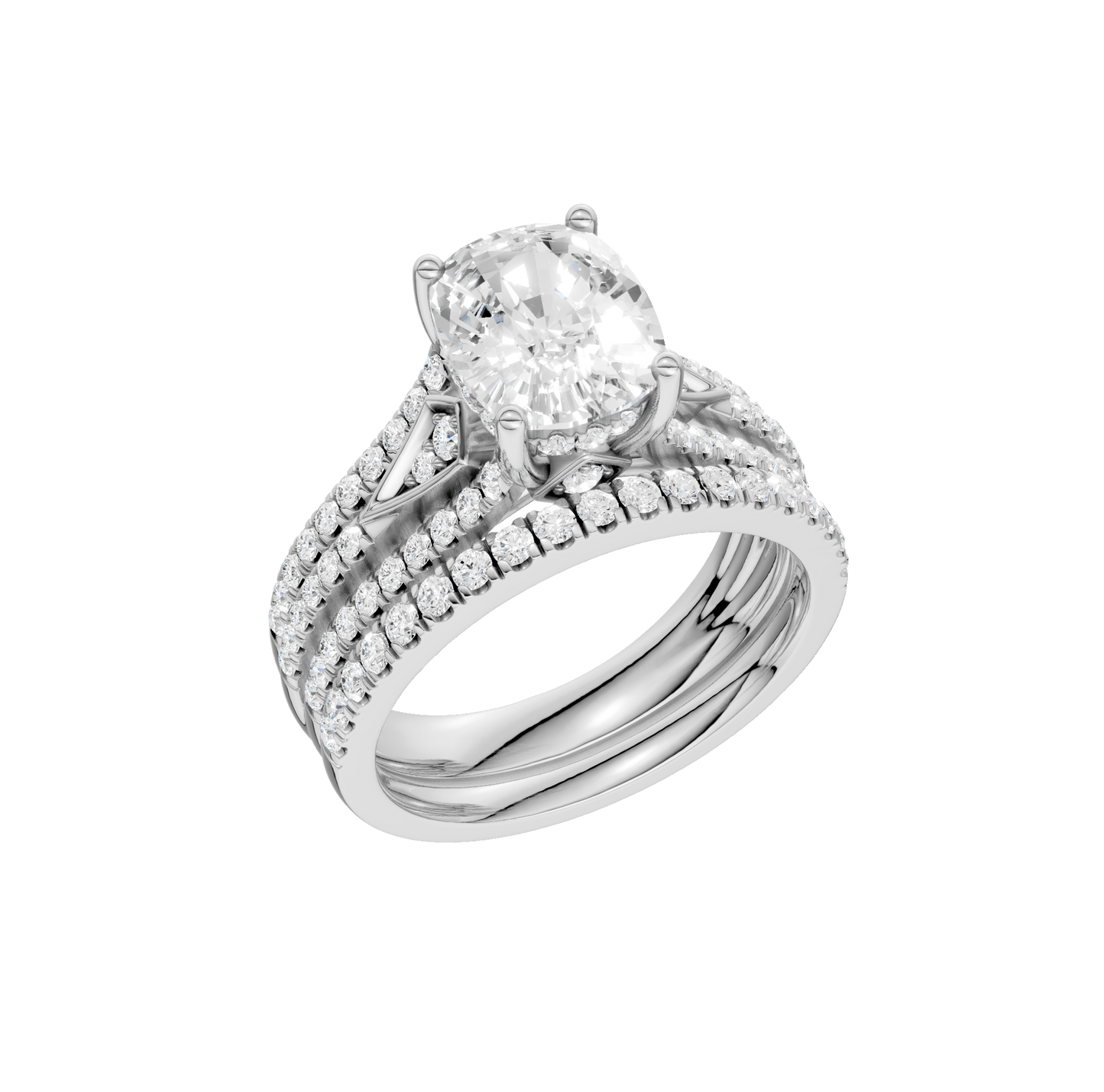 2.75ct Elongated Cushion Certified Lab Diamond Ring