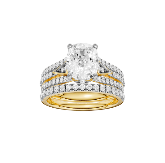 2.75ct Elongated Cushion Certified Lab Diamond Ring