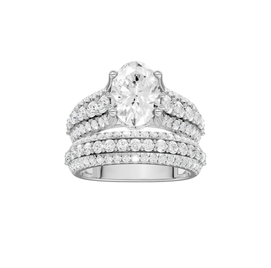 3.50ct Oval Certified Lab Diamond Ring