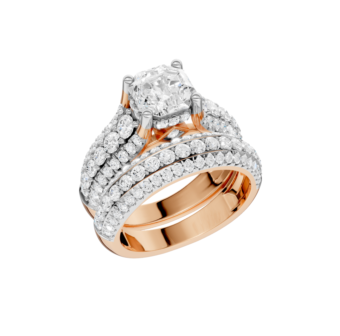 3.50ct Asscher Certified Lab Diamond Ring