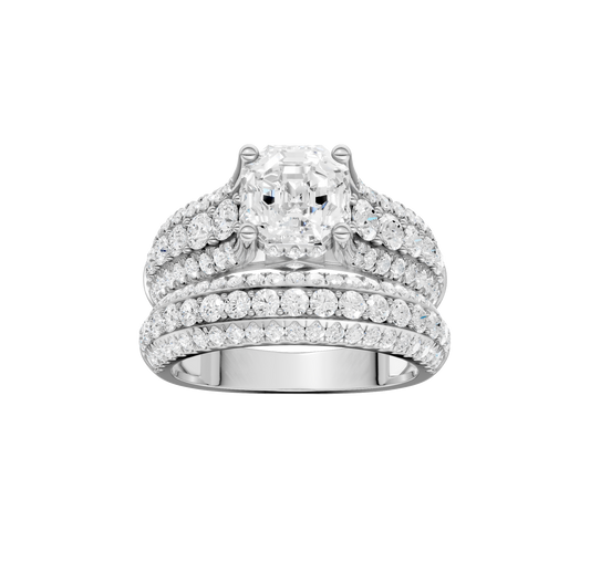 3.50ct Asscher Certified Lab Diamond Ring
