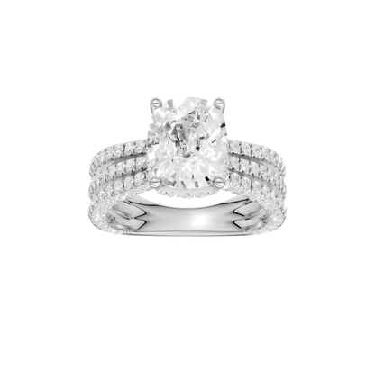 4.00ct Elongated Cushion Certified Lab Diamond Ring