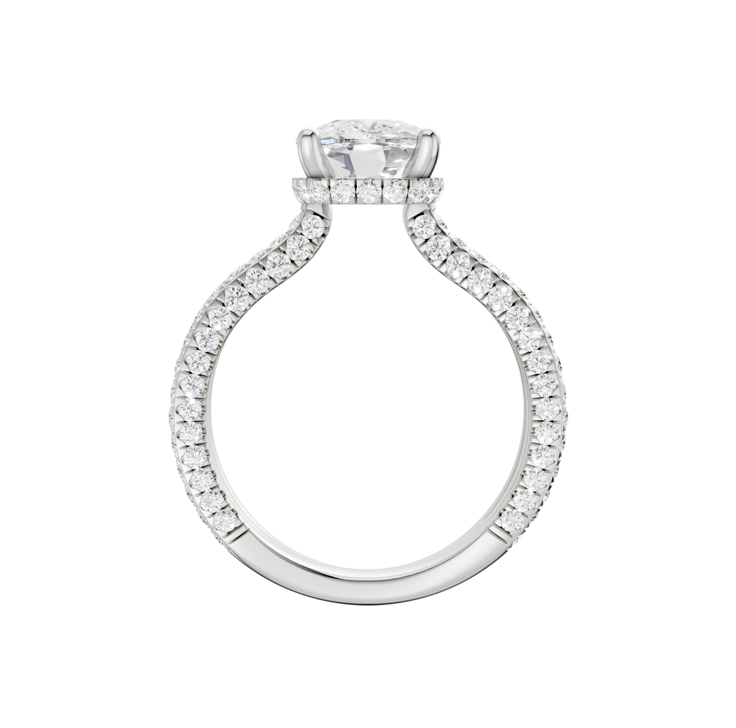 4.00ct Elongated Cushion Certified Lab Diamond Ring