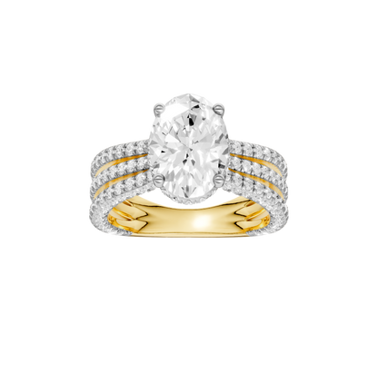 4.00ct Oval Certified Lab Diamond Ring