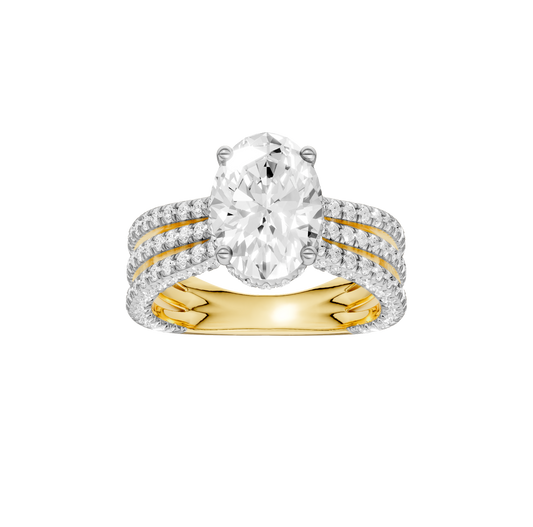4.00ct Oval Certified Lab Diamond Ring