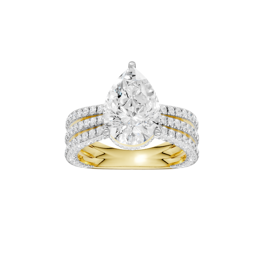 4.00ct Pear Certified Lab Diamond Ring