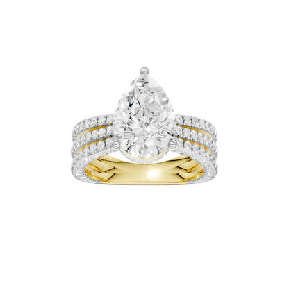 4.00ct Pear Certified Lab Diamond Ring