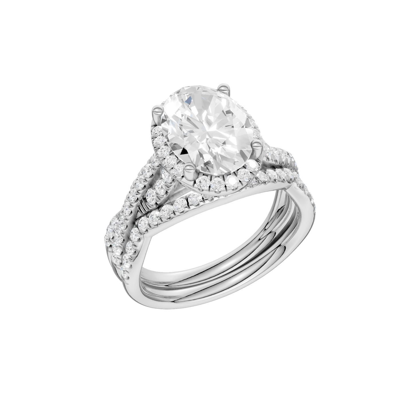 3.60ct Oval Certified Lab Diamond Ring