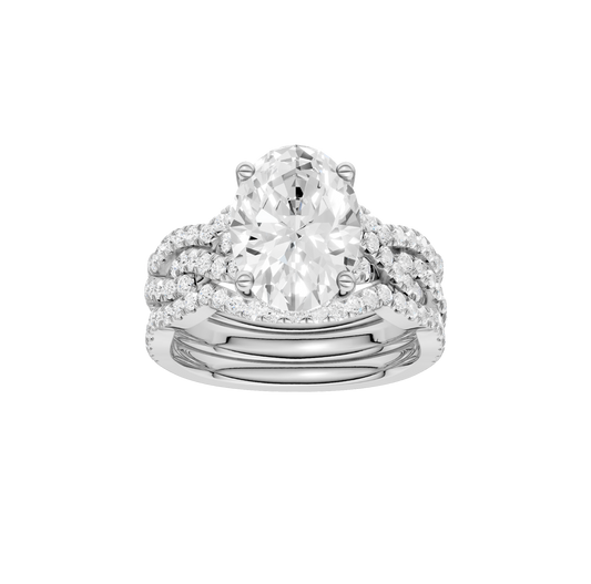 3.75ct Oval Certified Lab Diamond Ring