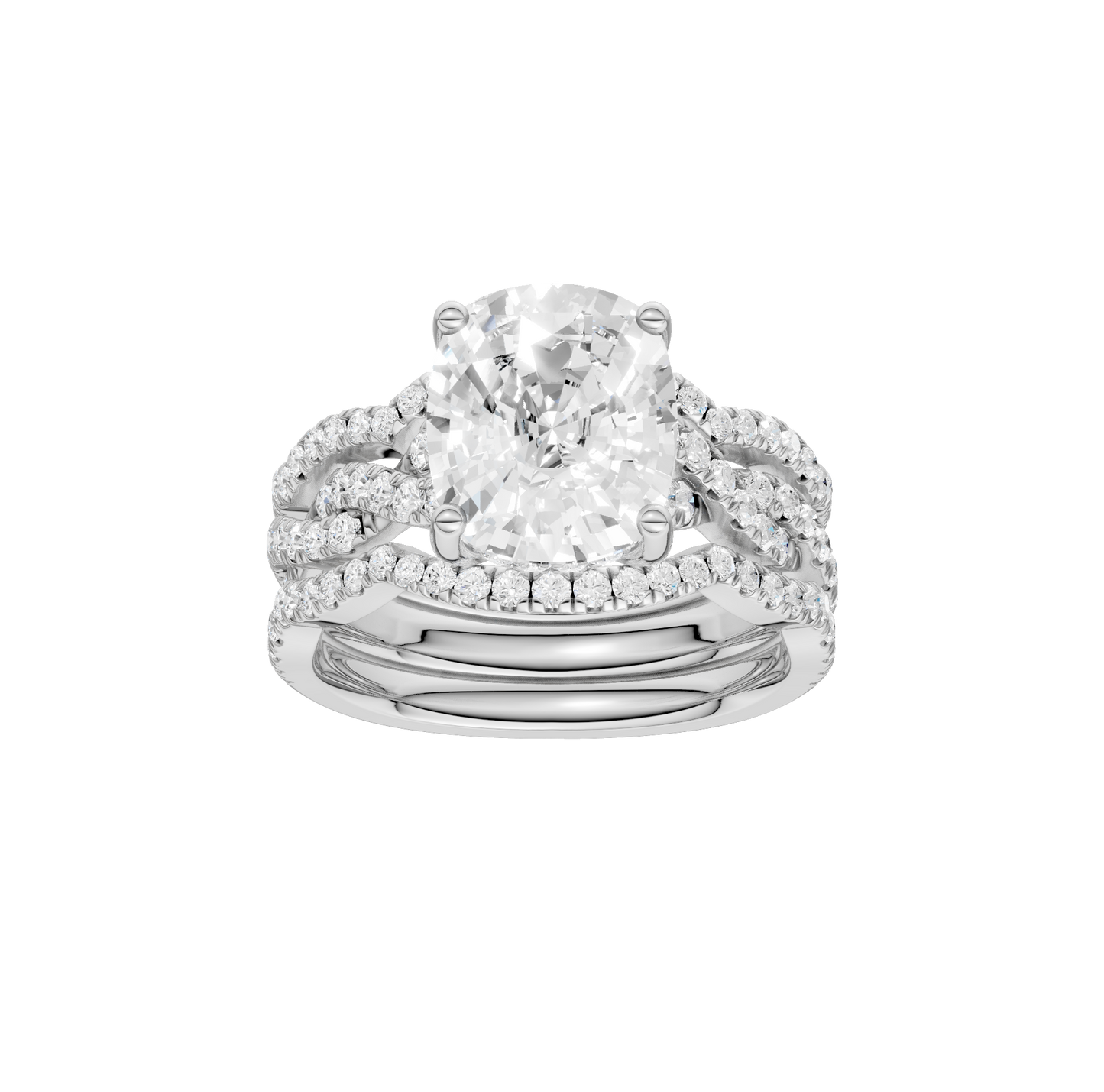 3.75ct Elongated Cushion Certified Lab Diamond Ring