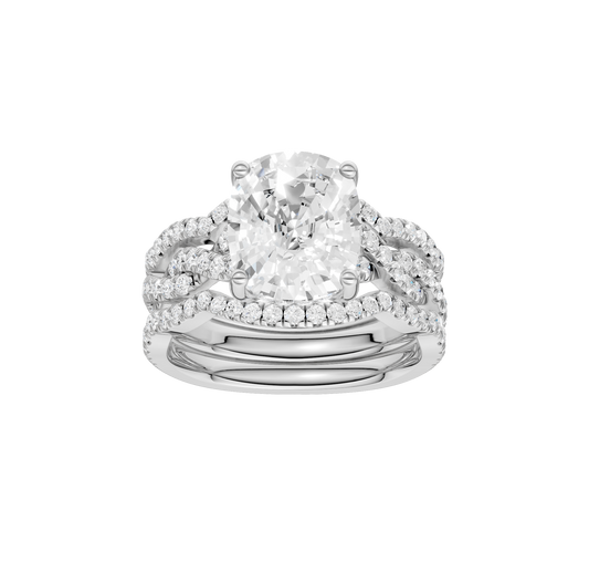 3.75ct Elongated Cushion Certified Lab Diamond Ring